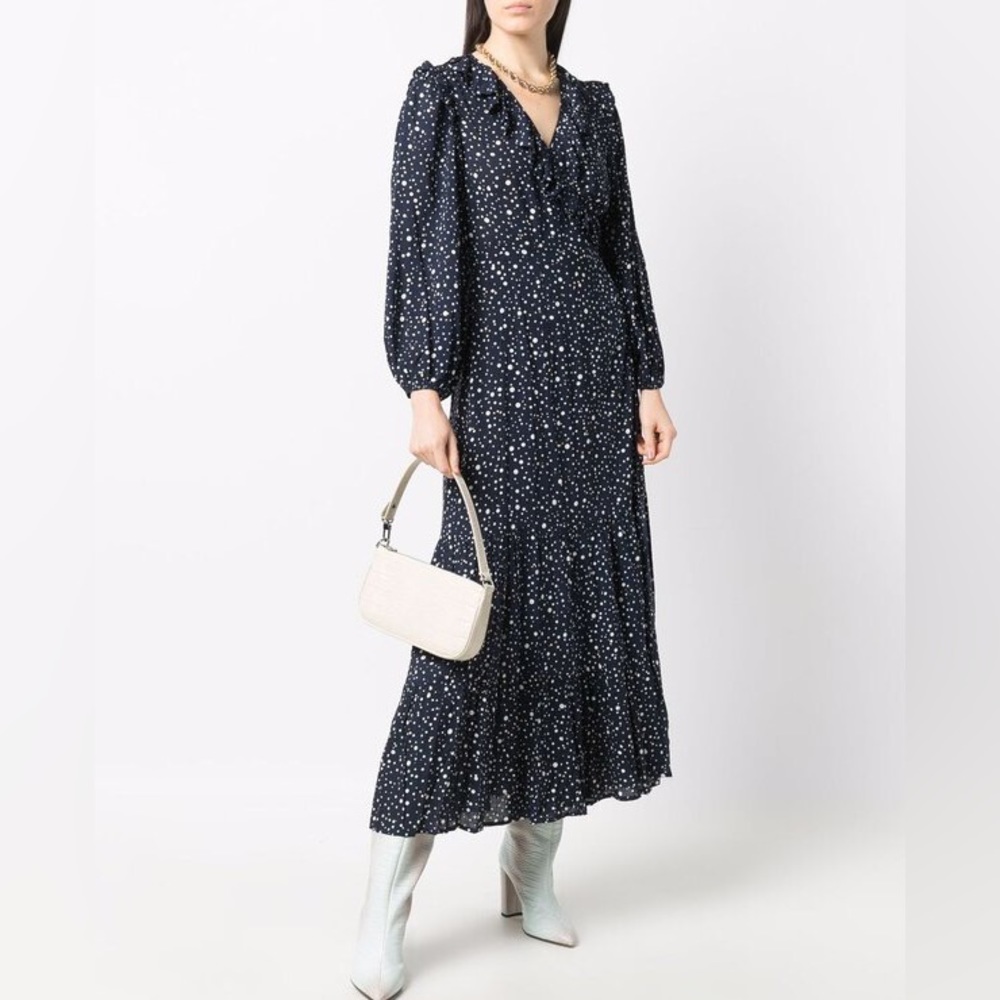 RIXO / moonlight blue wrap maxi dress / xx